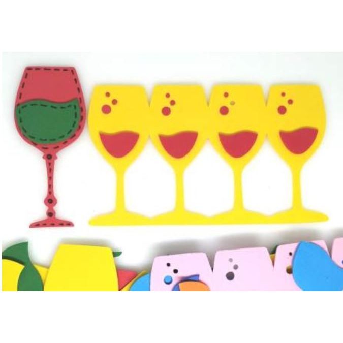 Set Of Wine Cups Foam Shapes Aprox 3-4 inches 20 Sets (limited Stock) (Discontinued)