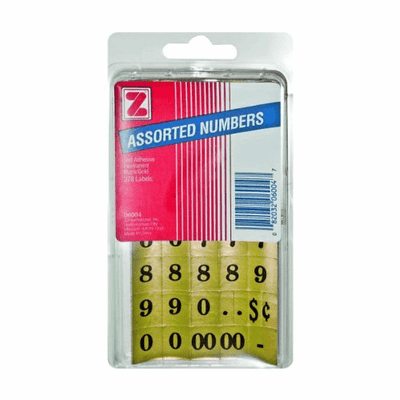 Self Adhesive Assorted Numbers Black & Gold