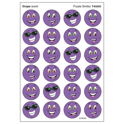 Purple Smile Stickers Grape Scent 7/8" (4 Sheets)