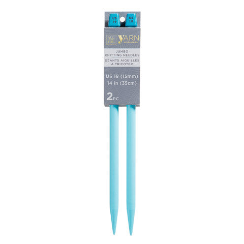 Jumbo Knitting Needles: Size 19 - Plastic - Blue - 14 Inches