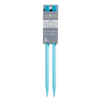 Jumbo Knitting Needles: Size 19 - Plastic - Blue - 14 Inches