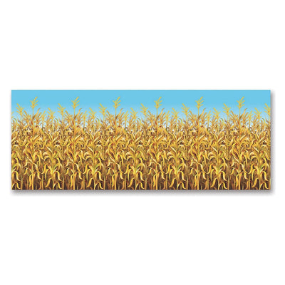 Fall Cornstalks Backdrop, 4 ft. x 30 ft.