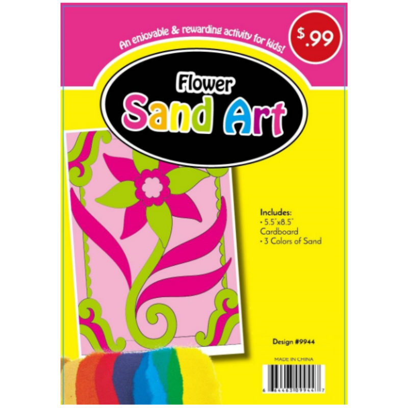 Flower Sand Art, 3 Colors od sand, 5.5"x8.5" Cardboard