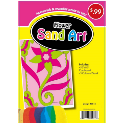 Flower Sand Art, 3 Colors od sand, 5.5"x8.5" Cardboard