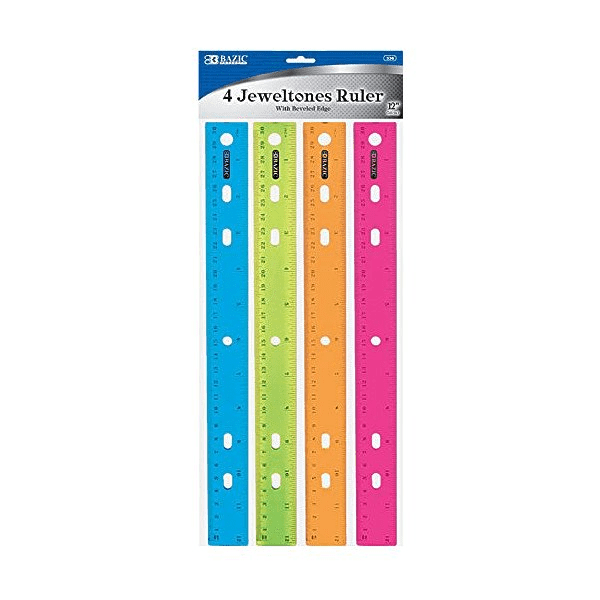 Ruler (Assorted, 12", 4/pk)