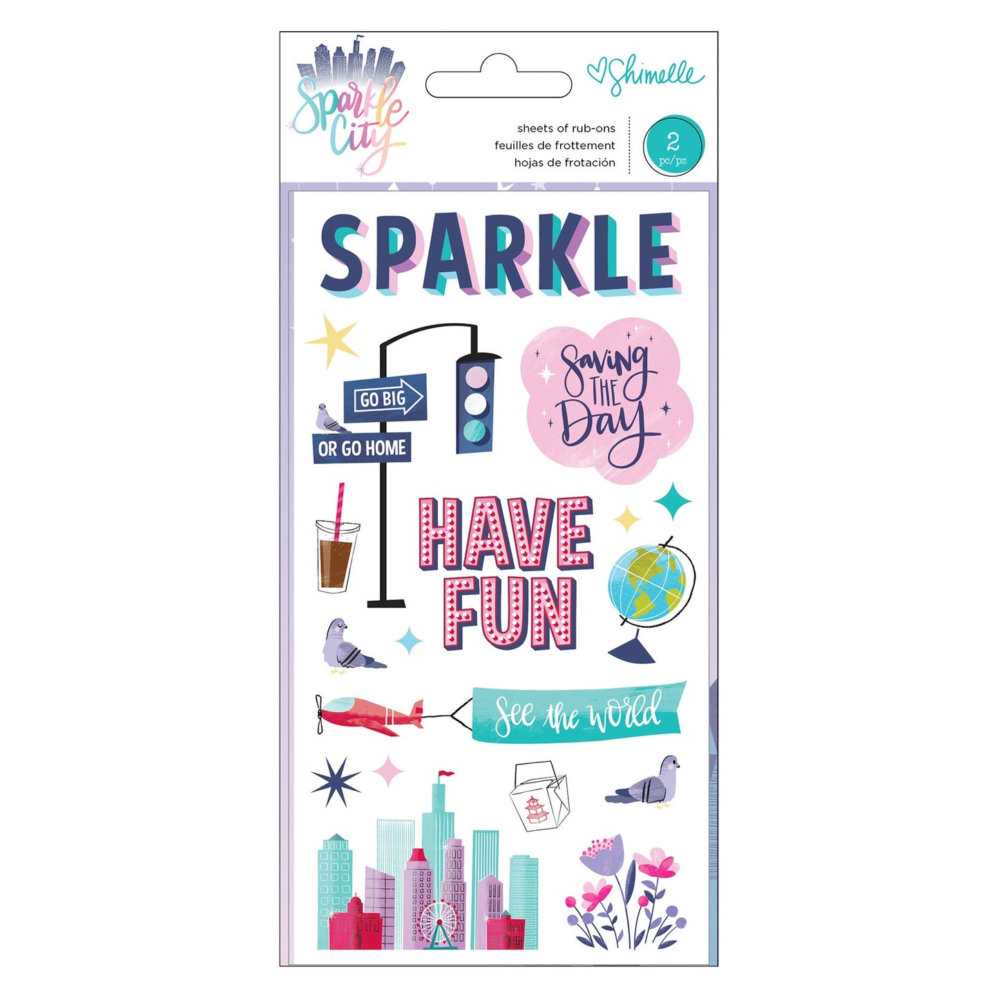 Embellishment - Sparkle City - Rub - Ons - 2 Sheets