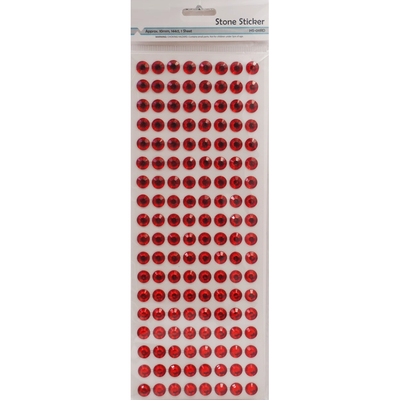 Adhesive Rhinestone Red 10mm 144/pk