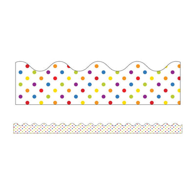 Rainbow Dots Scalloped Bulletin Board Borders