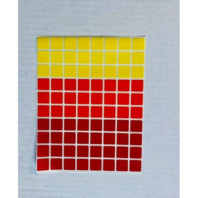 Square Stickers Red, Yellow, Orange 10 sheets