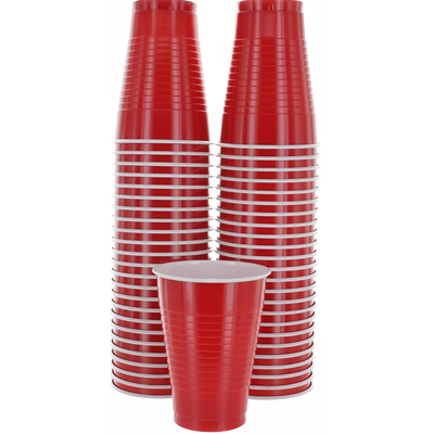 Disposable Plastic Cups 12 Oz 50/pk Red