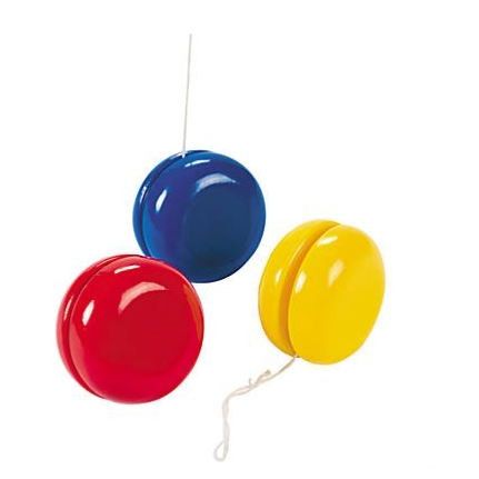 Plastic Colored YoYos 2" 24/pk