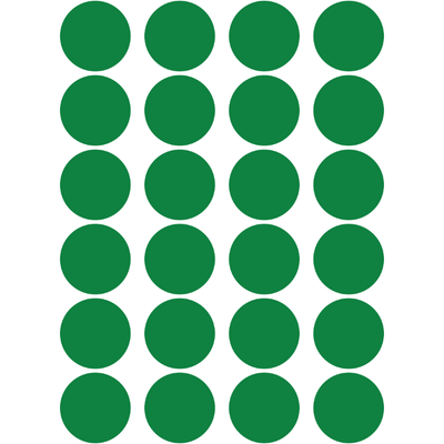 Color Coding Dot Stickers All 1" Green 25mm Color Print 32/pk