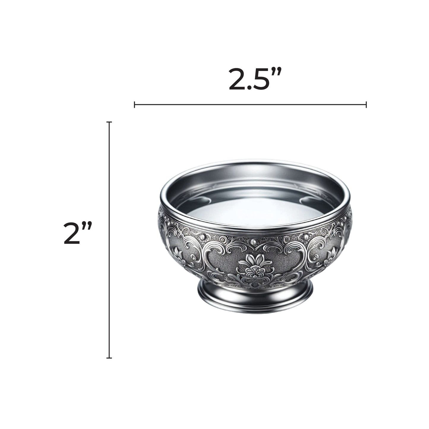 Silver Bowl with Water 2.5-inch 20/pk