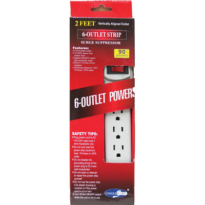Power Strip 6 Plug 2 ft