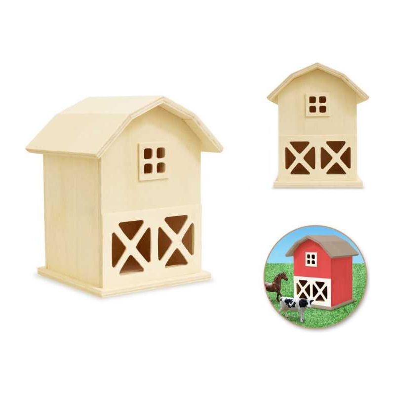 Wood Craft DIY Barn 4 1/4" x 3 3/4" x 5 1/4"