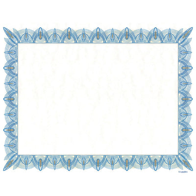 Classic Parchment Certificate Paper 8 1/2" x 11" 50 Sheets Blue