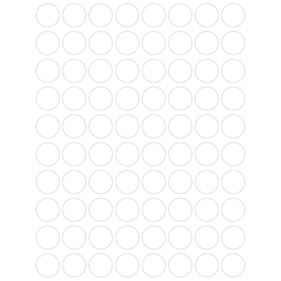 Color Coding Dot Stickers All 1/2" White 13mm Color Print 32/pk