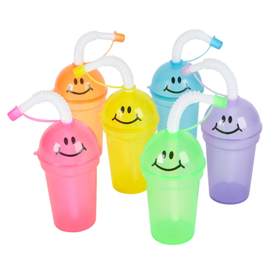 Smile Face Sipper Cup 6.25" 7 oz 12/pk