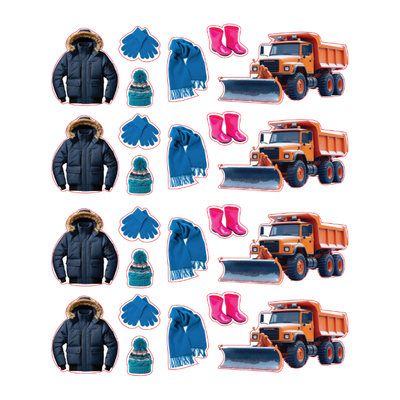 Winter Shape Stickers Die Cut Color Print 10/pk