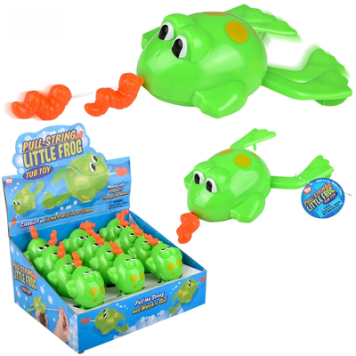 Pull-String Frog Bath Toy 6.5" 12/pk