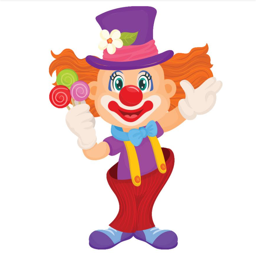 Clown Cardstock Cutout 3" 20/pk