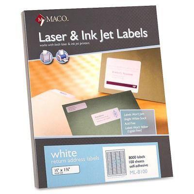 White Laser Labels 100/pk (80/pg)