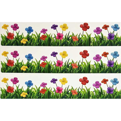 Flower Strips Stickers 6 1/2" x 1 1/2"