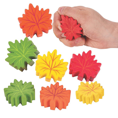 Bulk Mini Leaf-Shaped Stress Toys Assorted 2"  4dz/pk