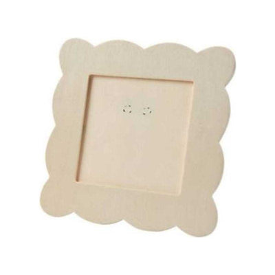DIY Unfinished Wood Scallop Square Frames 5 7/8" with 3" x 3" - Makes 12