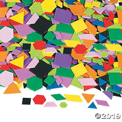 Mosaic Geometric Self-Adhesive Foam Shapes 1000/pk