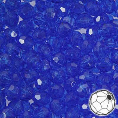 Faceted Round Transparent Bead 8mm 900/pk