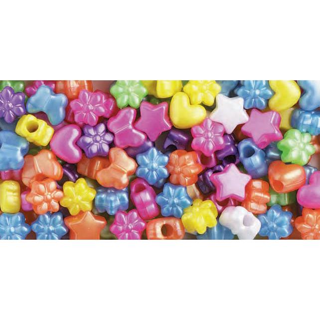 Mixed Pony Beads Pearl Multi 13mm 1/2Lb