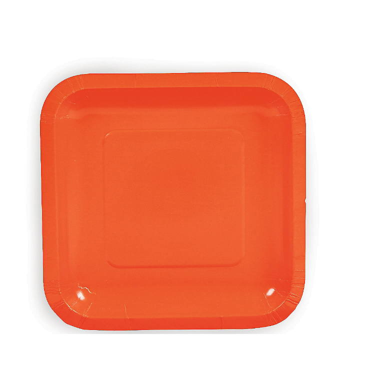 Orange Square plates 7" 16ct