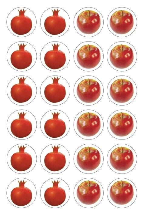Red Apple and Pomegranate Stickers (closeout)