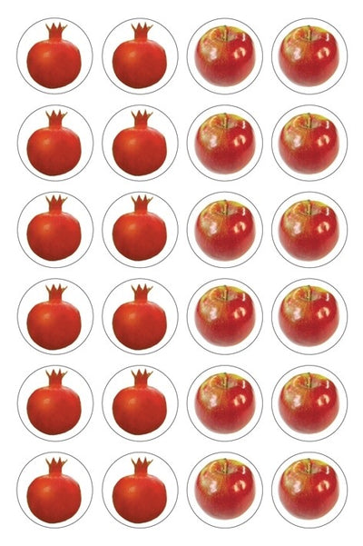 Red Apple and Pomegranate Stickers (closeout)