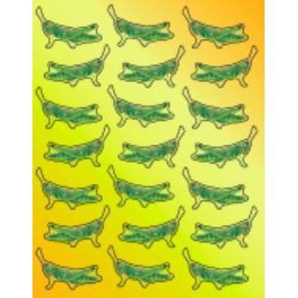 Grass Hopper Stickers Die Cut 1 1/4" X 3/4" (6 sheets)