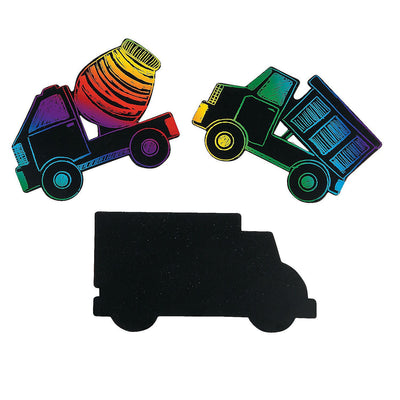 Paper Magic Color Scratch Trucks, 4 1/2" - 5 1/2" x 3", 24/pk