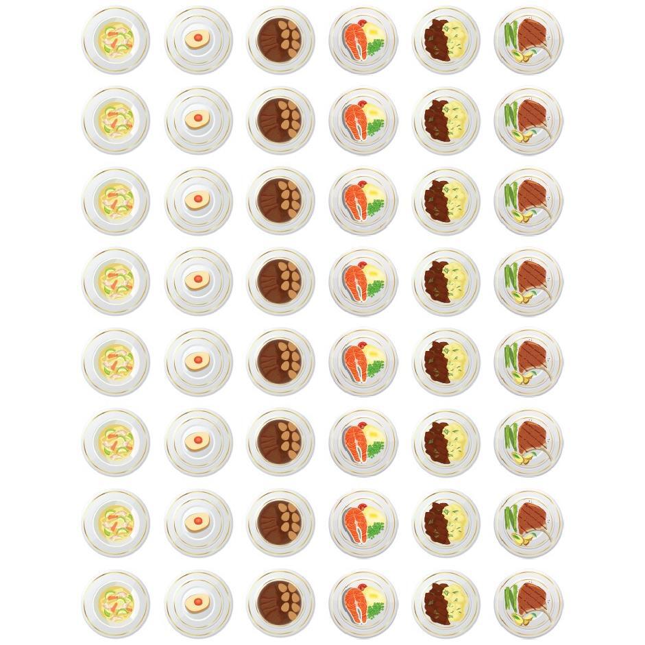 Table Settings Shabbas Food Stickers Round 19mm Color Print 10/pk