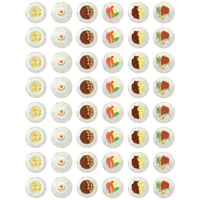 Table Settings Shabbas Food Stickers Round 19mm Color Print 10/pk