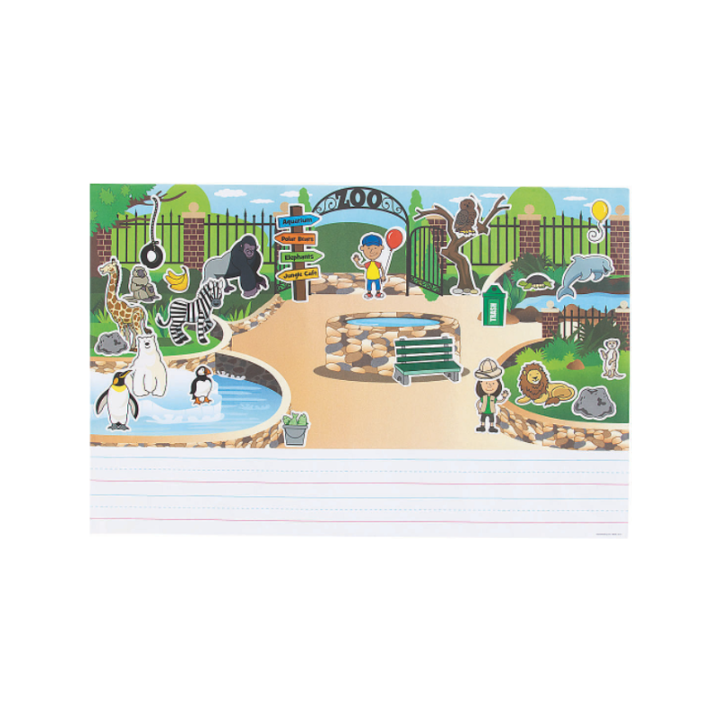 Create & Write Zoo Giant Sticker Scenes - 12 Pc.