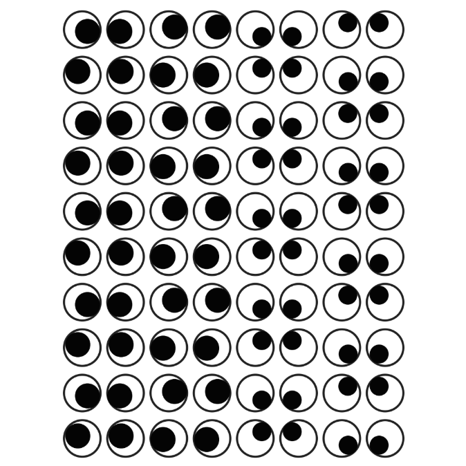 Stickers Eyes Black 1/2" Round 13mm Color Print 10/pk