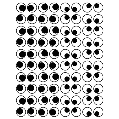 Stickers Eyes Black 1/2" Round 13mm Color Print 10/pk