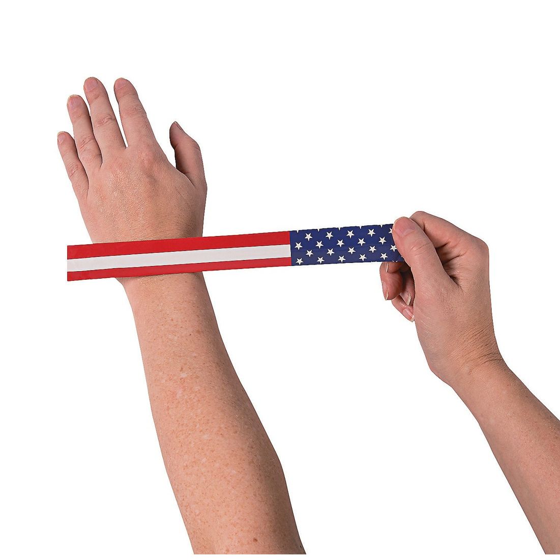 Patriotic Flag Slap Bracelets 9 1/2" - 12 Pc.