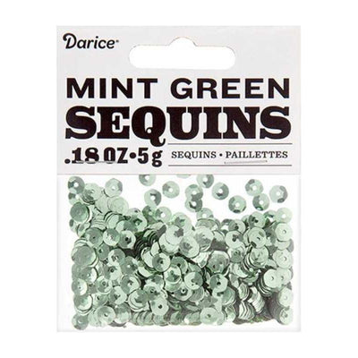 Mint Green Sequins: 5 millimeters, 5 grams (Closeout)