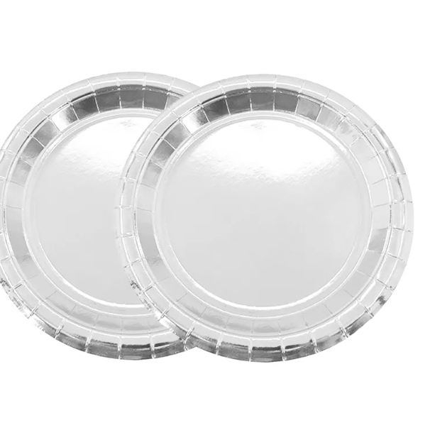 Paper Plates Silver 7" 10/pk