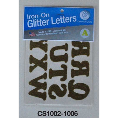 Iron On Letters Gold Glittered 1-1/4" 36 pcs. (Discontinued)