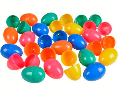 Hinged Plastic Easter Eggs 2.5" 100/pk