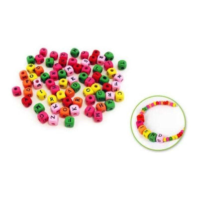 Wood Letter Beads Multi 8mm 70/pk (closeout)