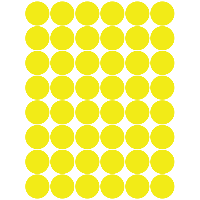 Color Coding Dot Sticker Yellow 3/4" 19mm Color Print 32/pk