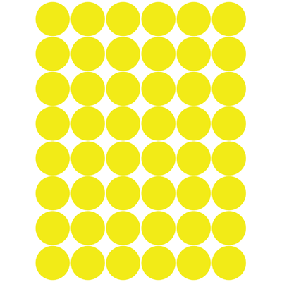 Color Coding Dot Sticker Yellow 3/4" 19mm Color Print 32/pk